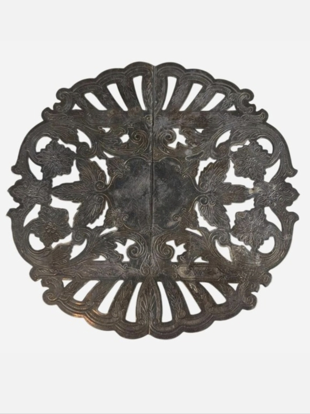 Wallace Silverplate Ornate Expandable Folding Trivet USA‎ Vintage